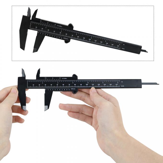 0-150mm Ölçme Kanatçısı Çift Ayaklı Plastik Vernier Caliper 2